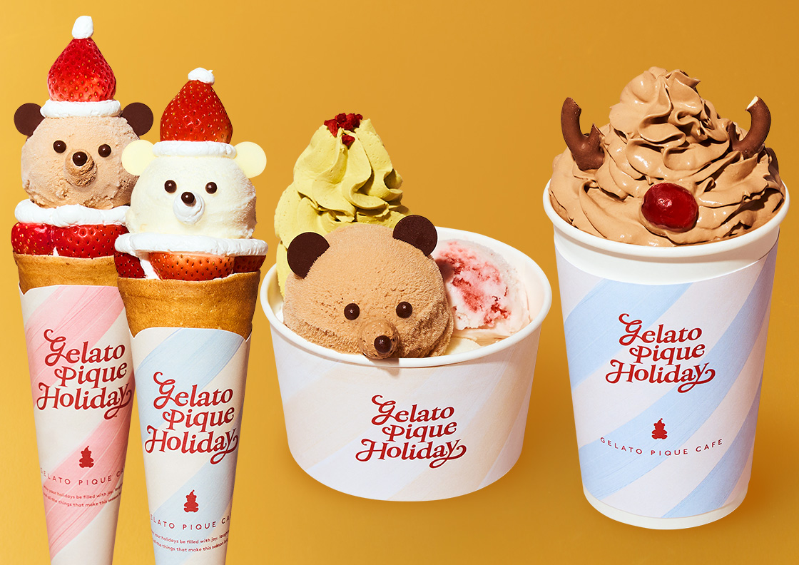 クレープ、サンデー、ラテの写真